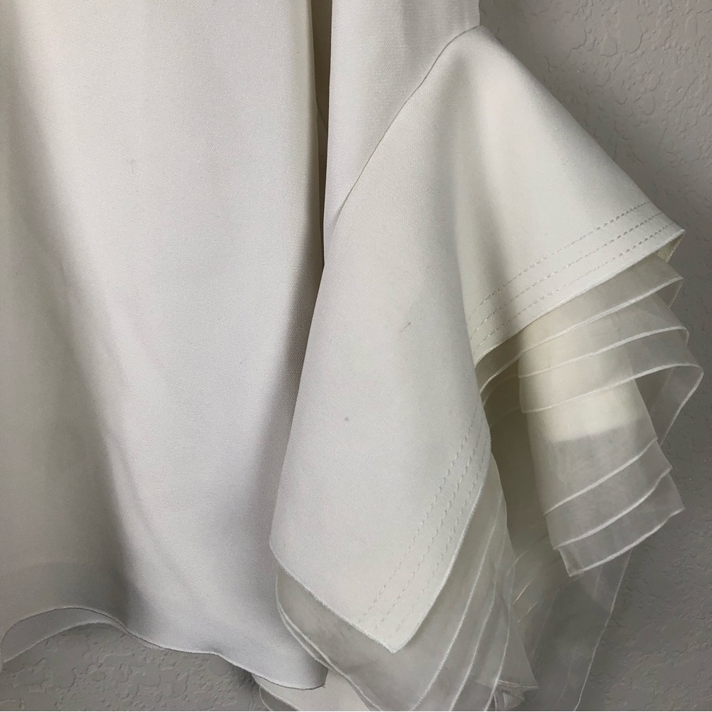 ROKSANDA Top Rana White Tulle Trimmed Crepe Blouse - Picture 6 of 15